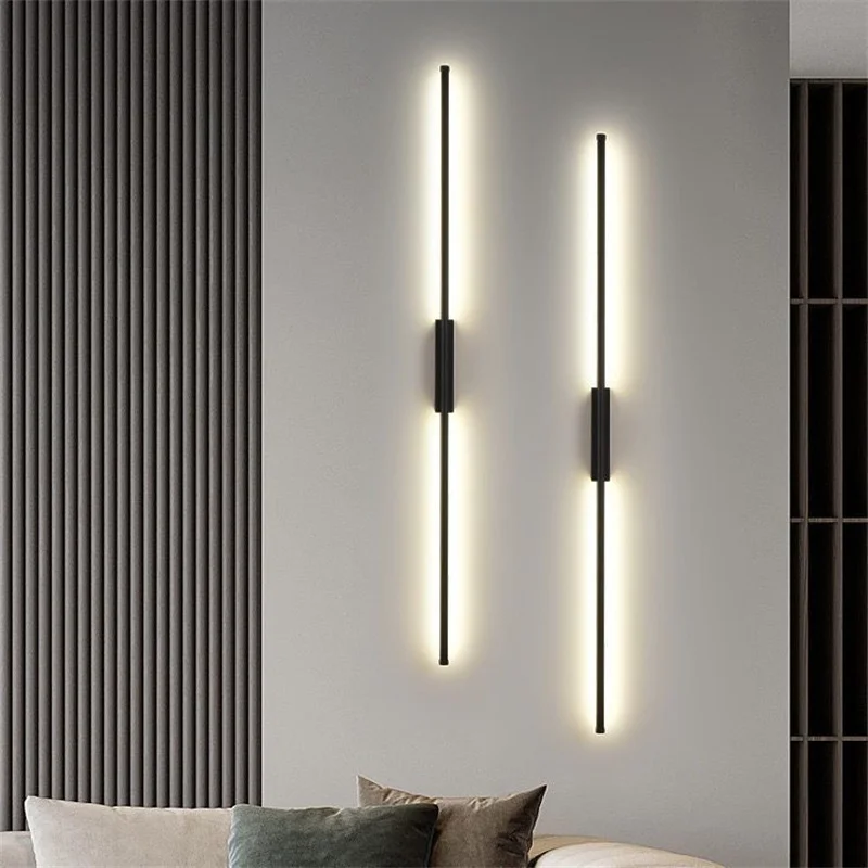 

Front line minimalist wall lamp bedroom bedside 2023 new long living room TV background wall LED decoration modern 3