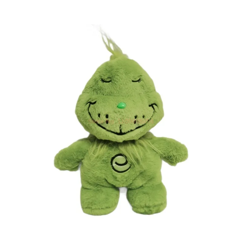 38cm Breathing Christmas Grinch Kawaii Plush Doll Cartoon Soothing Toy Music Airbag With Light Baby Soothing Sleep Toy Gift