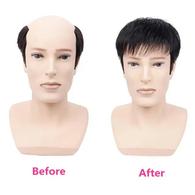 Gray Men Synthetic Wig Natural Looking Daily Fake Hair For Male Short  Straight Black Wigs Costume Party Heat Resistant 3