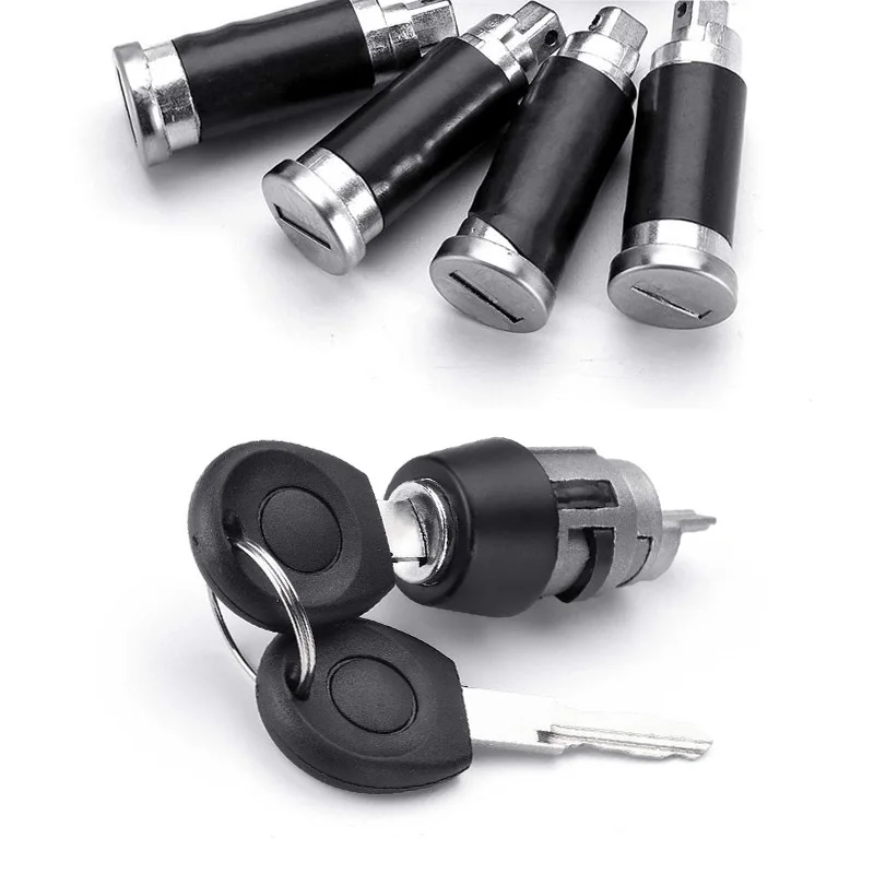 7 Pz Interruttore Di Accensione 4 Porte Serratura Barile 2 Chiavi Set Per Vw T4 Caravelle Mk Iv 1990-2003 Transporter Double Barn Doors