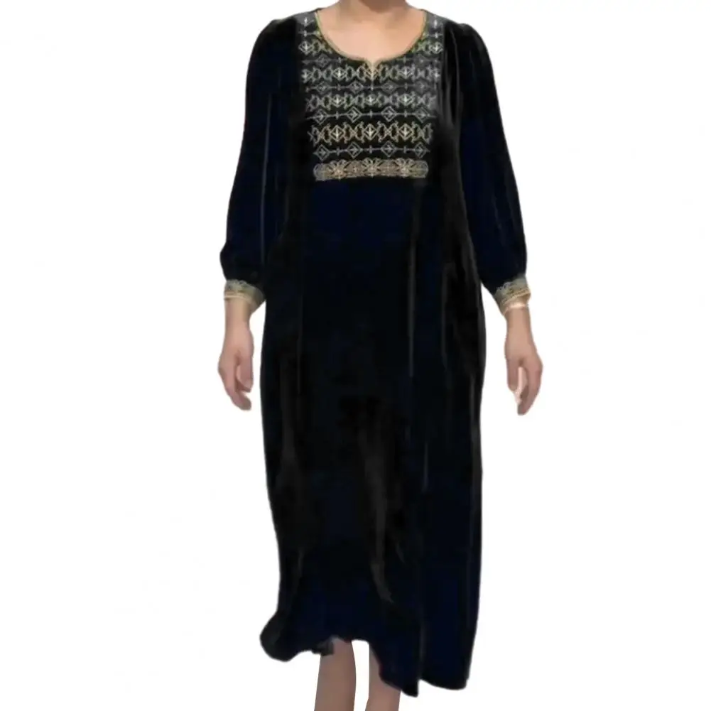 

Fall Spring Women Dress with Pockets for Long Sleeve Round Neck Fashion A-line Dresses Vestidos