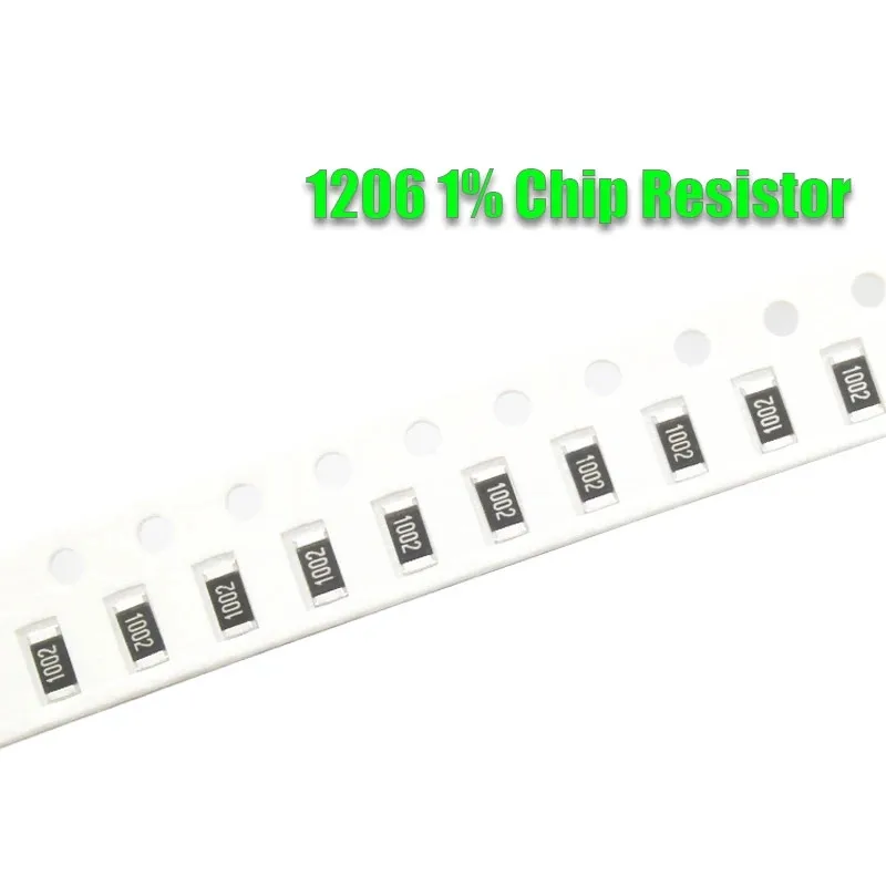 100pcs 1206 1% SMD resistor 1/4W 1.05K 1.15K 1.4K 2.1K 2.49K 2.8K 4.99K 6.04K 12.4K 21K 24.9K 28K 34K 49.9K 61.9K 90.9K ohm