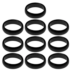 10 - Piece Durable Steel Round Rings - Rust - Resistant Small Size (Black)