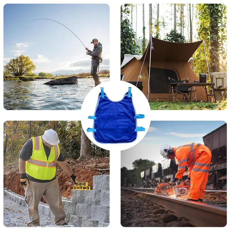 Summer Cooling Vest Ice Jacket Water Evaporative Cool Shirt High-Temperature Protective Clothes Sport Hiking Camping Supplies