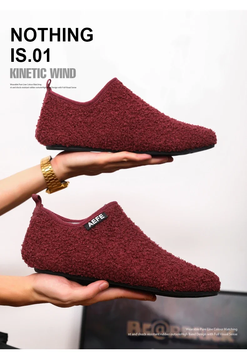Se9887595ea7b420db2e05725a8e8ca24M Warm Lightweight Cotton Slippers for Men Plush Winter Home Loafers