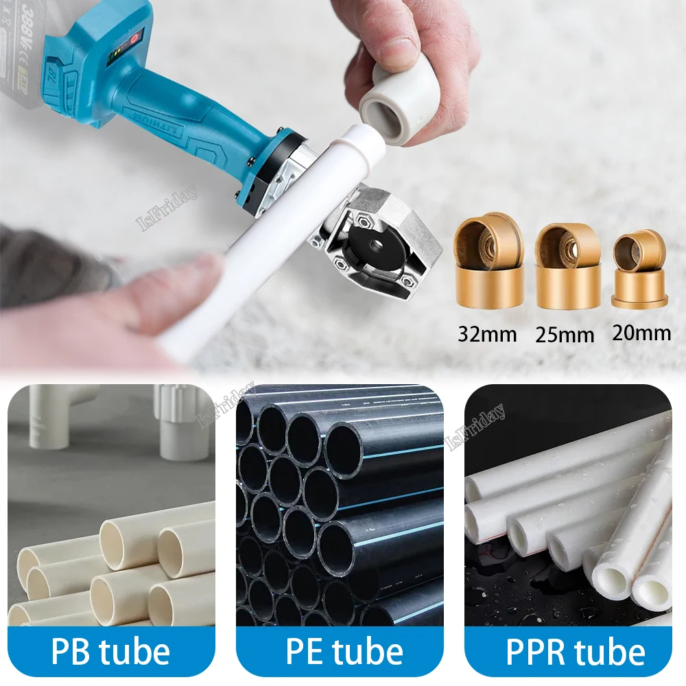 340&deg; Cordless PE/PPR Water Pipe Machine Melter Plastic Welding Machine Melting Soldering Device Rechargeable Hot Melt