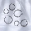 3pair Vintage Twisted Hoop Earrings for Women Gold Plated Stainless Steel Twist Ear Buckle Stackable Circle Hoops Party Jewelry 5