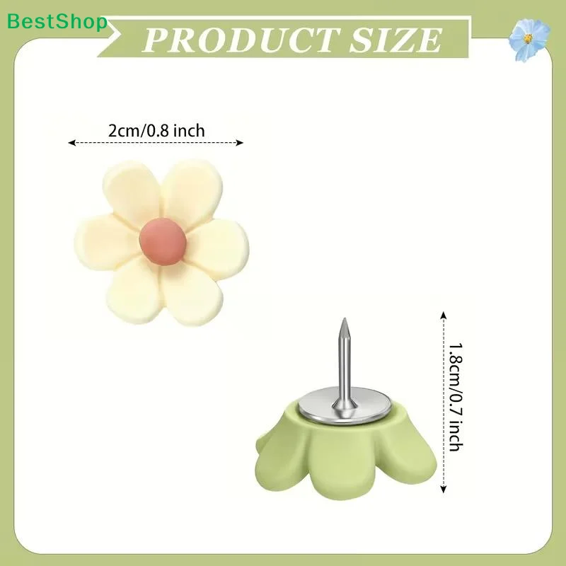 〔G〕장 꽃 모양 푸시핀, 코르크보드, 게시판 및 사진 벽 장 다채로운 꽃무늬 푸시핀 세트
