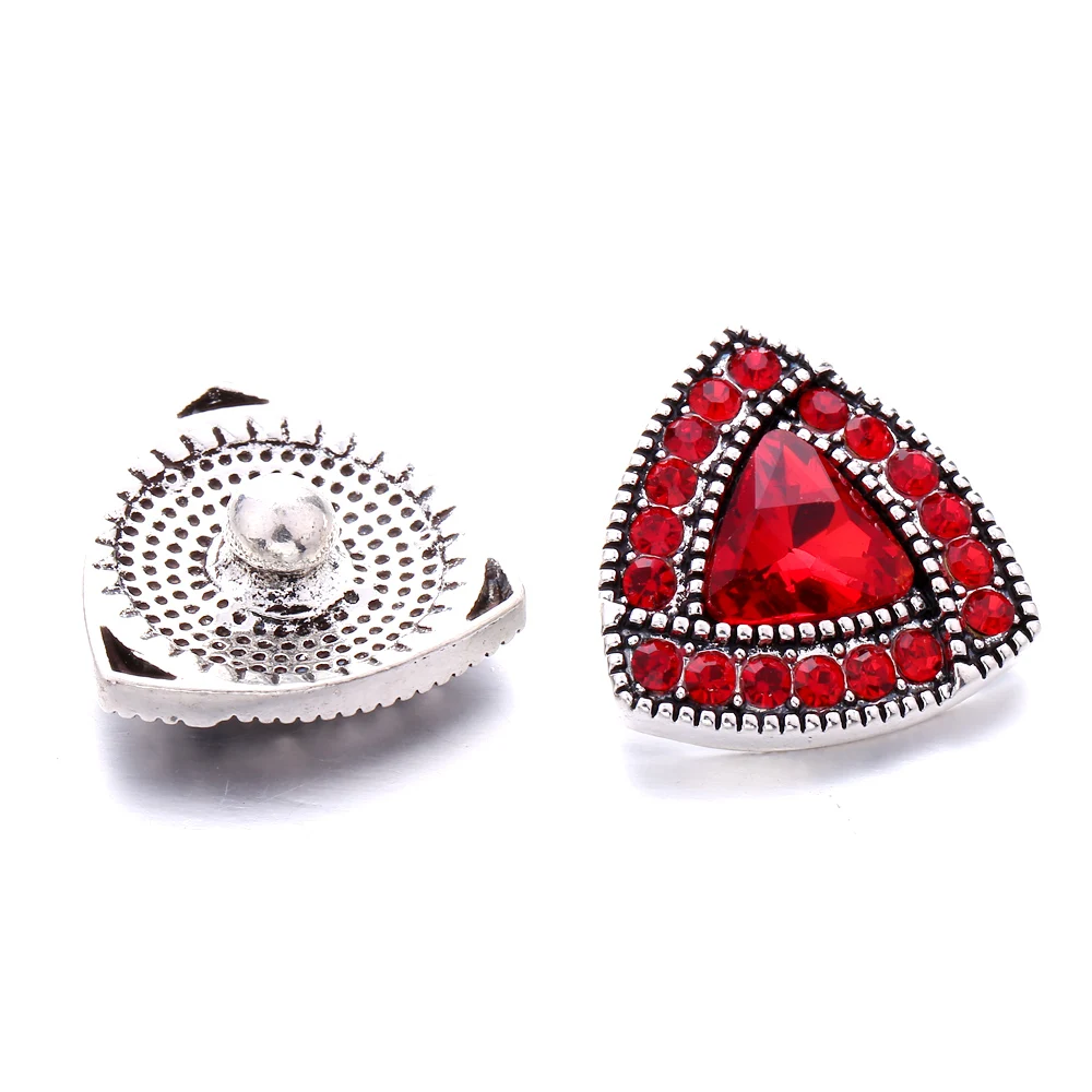 20pcs Fashion Crystal Triangle18mm Snap Buttons for Snap Bracelet Bangle DIY Button Jewelry Making