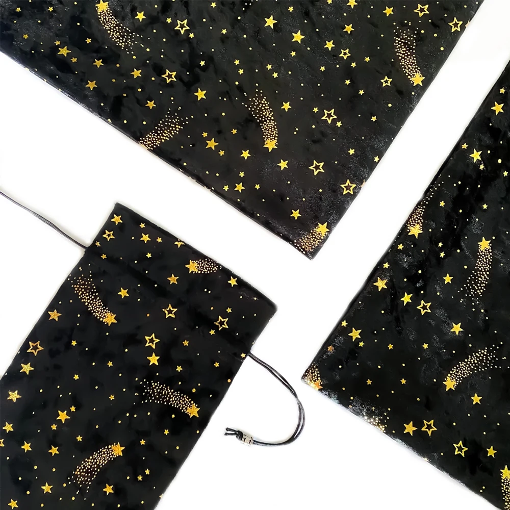 

Tarot Divination Tablecloth Card Bag Diamond Velvet Gilt Starry Sky Meteor Oh Card Oracle CardNew Century Waite Retro Tarot Game
