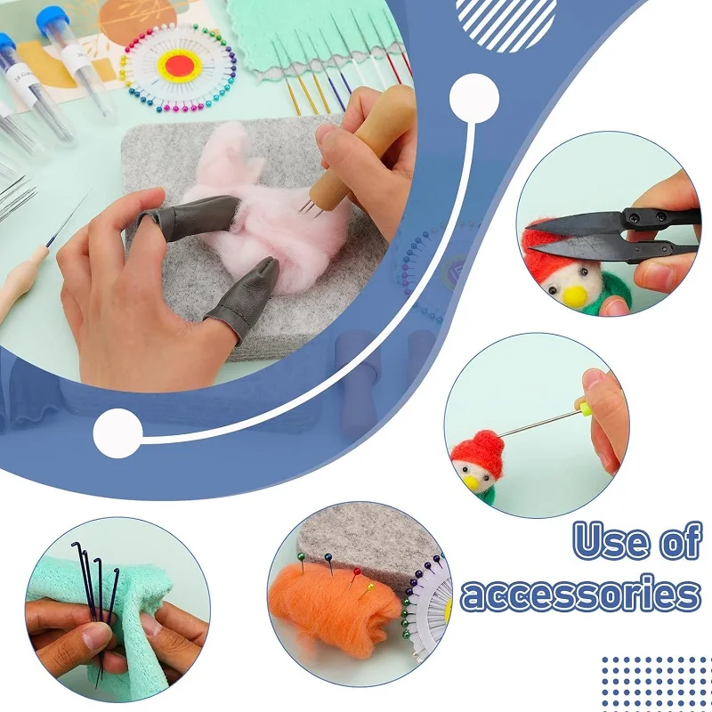 Felting Needles Kit Finger Protector Storage Bag For Wool Making DIY Handmade Craft Accessories Tool Set needle felting kit wool felting kit needle felting painting kit