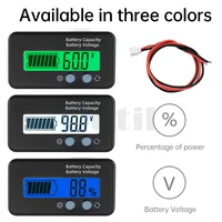 Green DC 12V 24V 36V 48V 60V 72V Lead Acid Battery Capacity Indicator LCD Percentage Display Lithium Battery Monitor Tester 2
