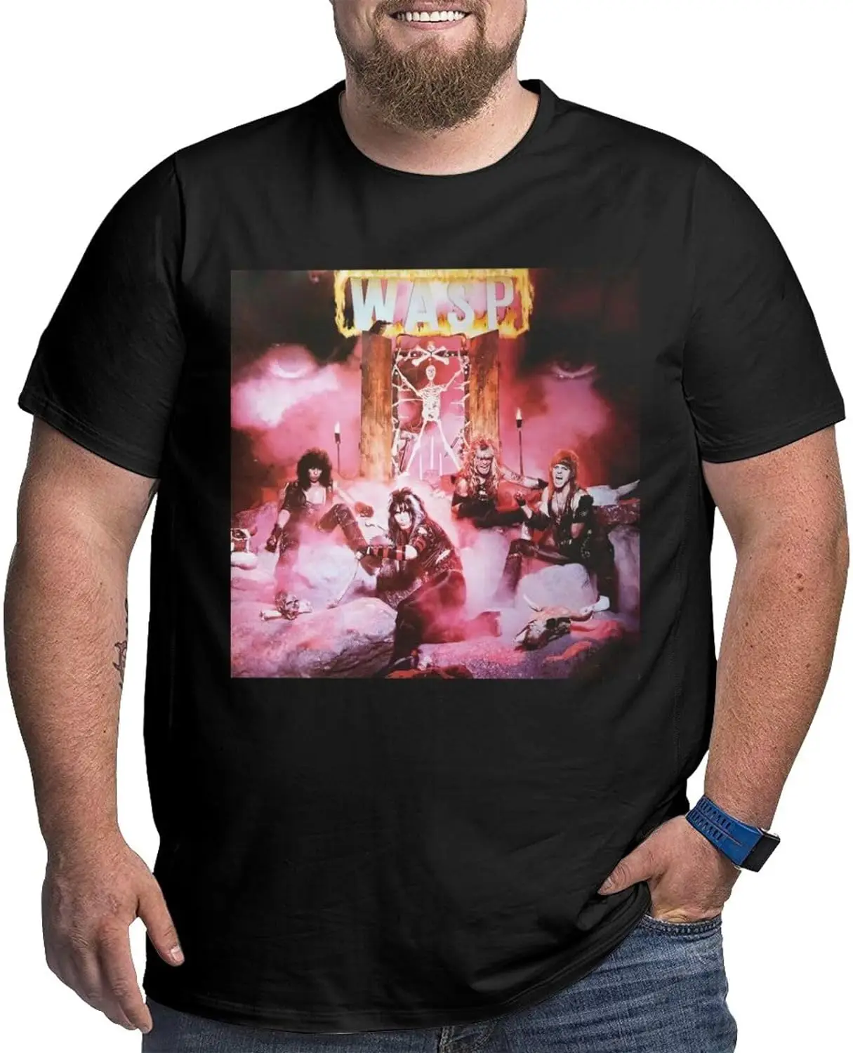 

Мужская хлопковая футболка с коротким рукавом и круглым вырезом, большого размера