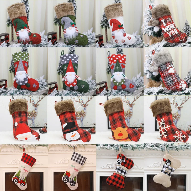 

Christmas Decorations a Variety of Cartoon Christmas Stockings Candy Bag Gift Socks Creative Christmas Tree Decorations