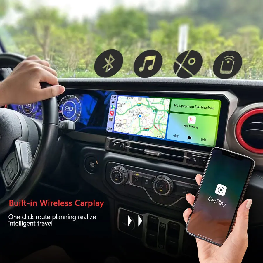 12.3inch+12.3inch Carplay Car Radio For JEEP WRANGLER 2018-2022 LCD Android Dual