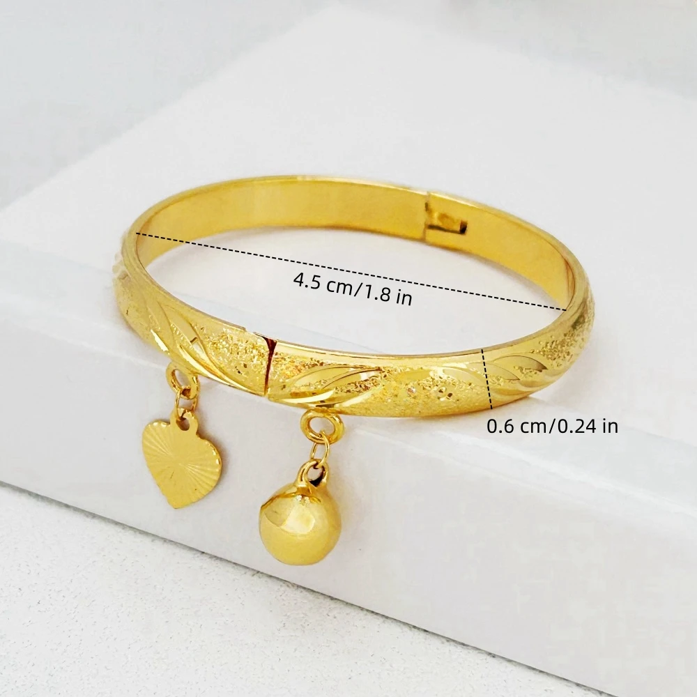 Bangle Bracelet Stainless Steel Bracelet Stainless Steel Gold Color Bells Heart Star Small Size Cuff Bangle Bracelet for Girls Fashion Jewelry Birthday Gifts