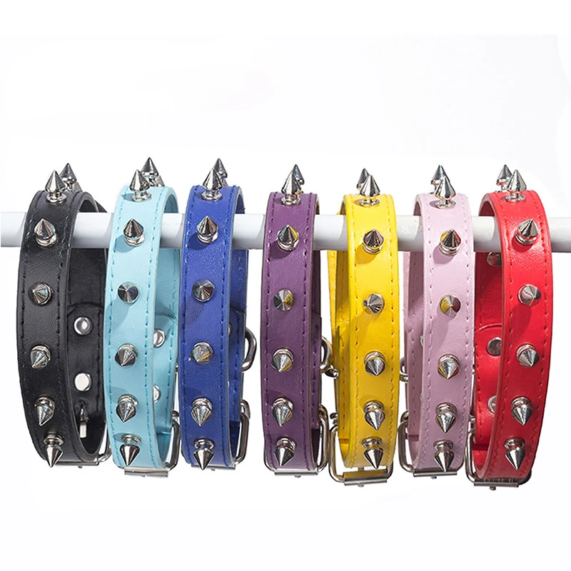 

Leather Dog Cat Collar Spiked Studded Puppy Pet Necklace for Small Medium Large Dogs Cats Neck Strap Pet Products Accessories