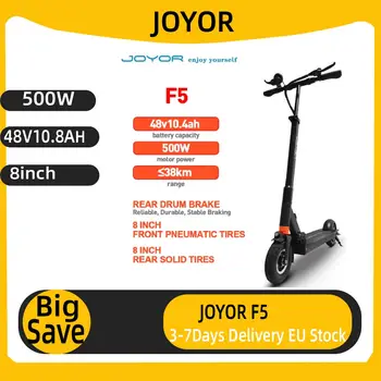 Monopattino Elettrico JOYOR F5 per Adulti, Motore 500W, Batteria 48V10.4AH, Scooter Urbano con Pneumatici Anteriori da 8 Pollici e Posteriori Solidi