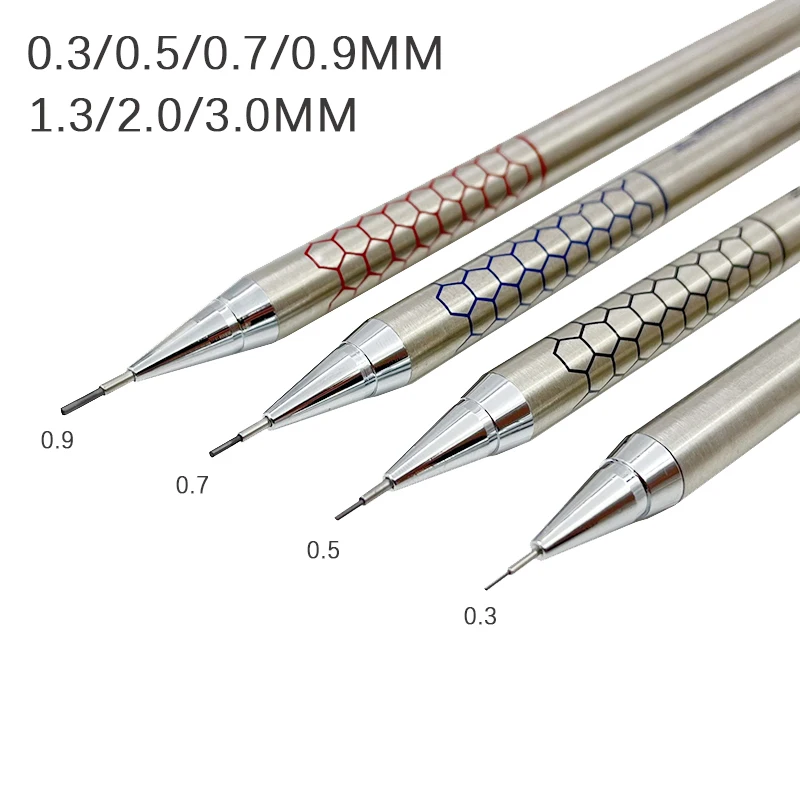 0.5 0.7 0.9 1.3 2.0mm Mechanical Pencil Set Art Automatic Metal Drafting  Pencils Drawing Sketching with Leads Office School Gift - AliExpress