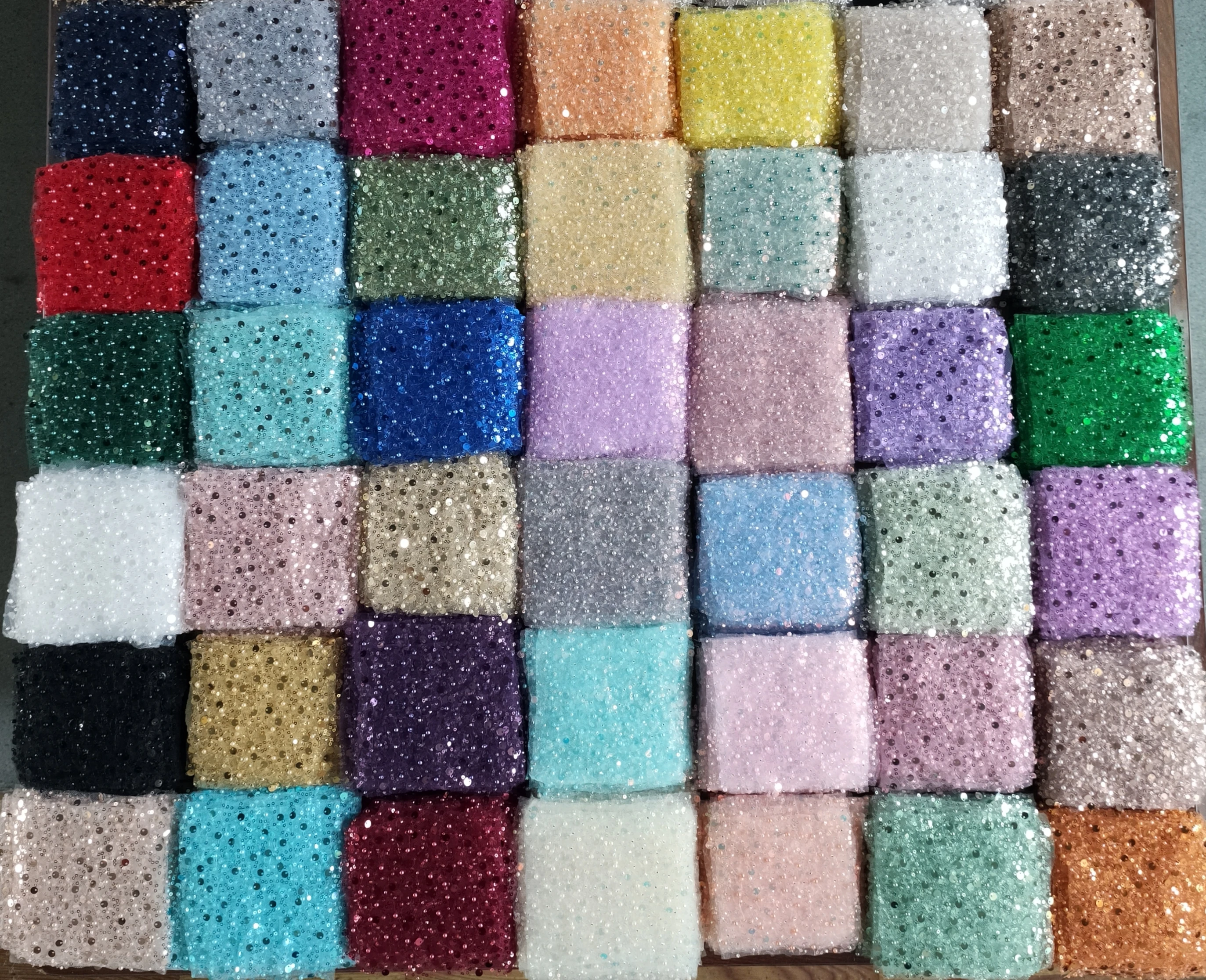 Lace Fabric Chiffon Lace Fabric 38 Colors Sequins Lace Beaded Pearl Fabric Crafts For Evening Dress Cloth By The Yard
