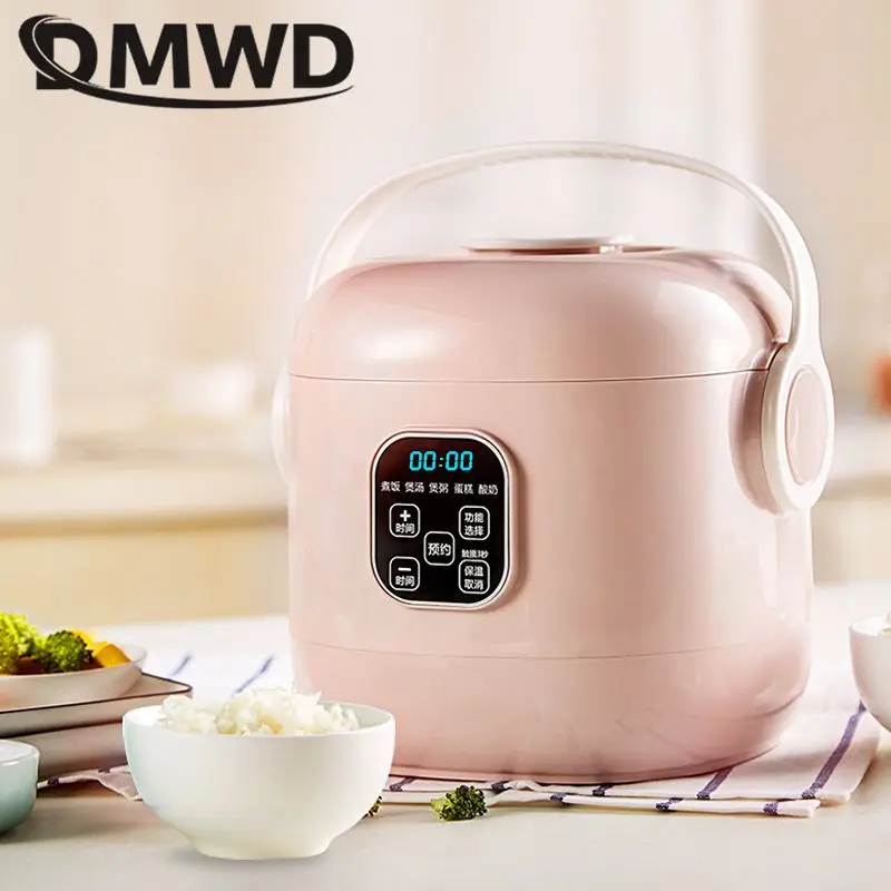 DMWD 2L Portable Smart Mini Rice Cooker 5 Menus Yogurt Cake Maker Porridge Soup Pot Breakfast Machine 24H Appointment 4