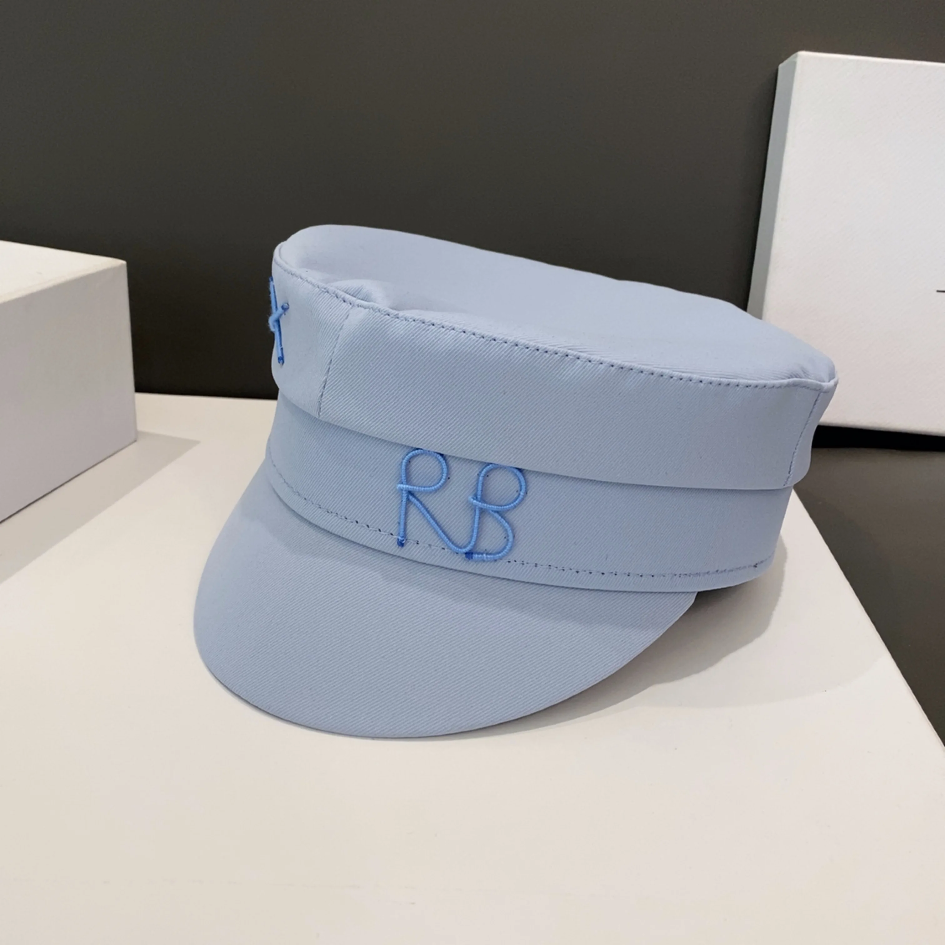 Newsboy Caps with Letter Decoration for Women Stylish Blue Fat Caps