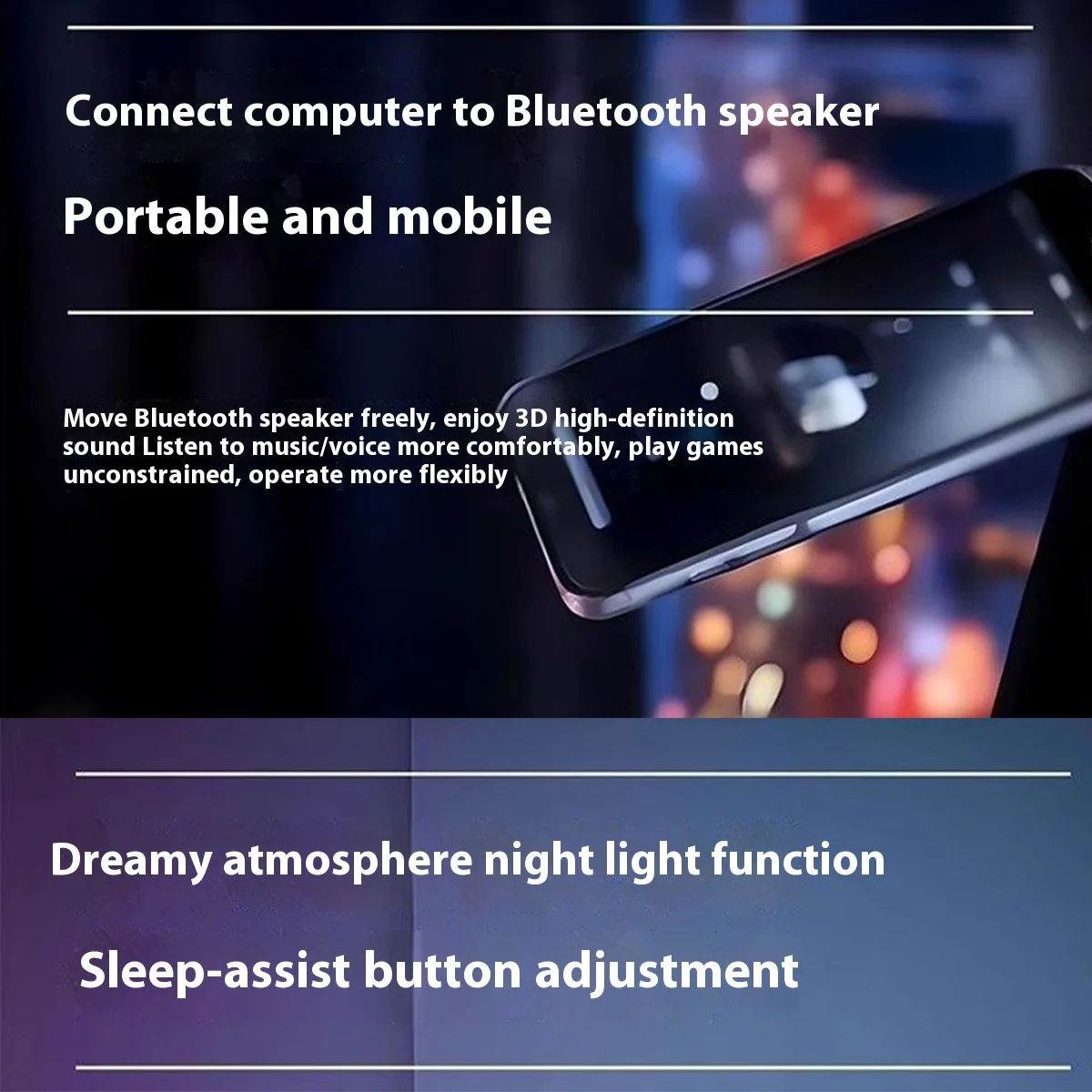 Portable Wireless Bluetooth Speaker With Led Light And Fm Radio_voghion.com
