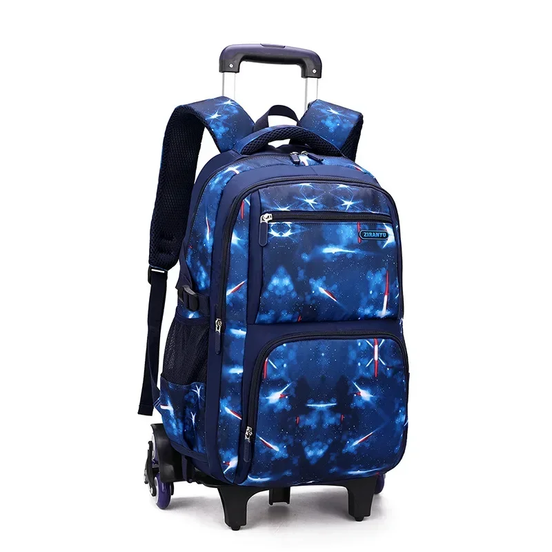 Carry on Kids' Luggage Primary Junior High School Bag Rolling Backpack for Boys Wheeled Bag with Lunch Box Trolley School Bags 6