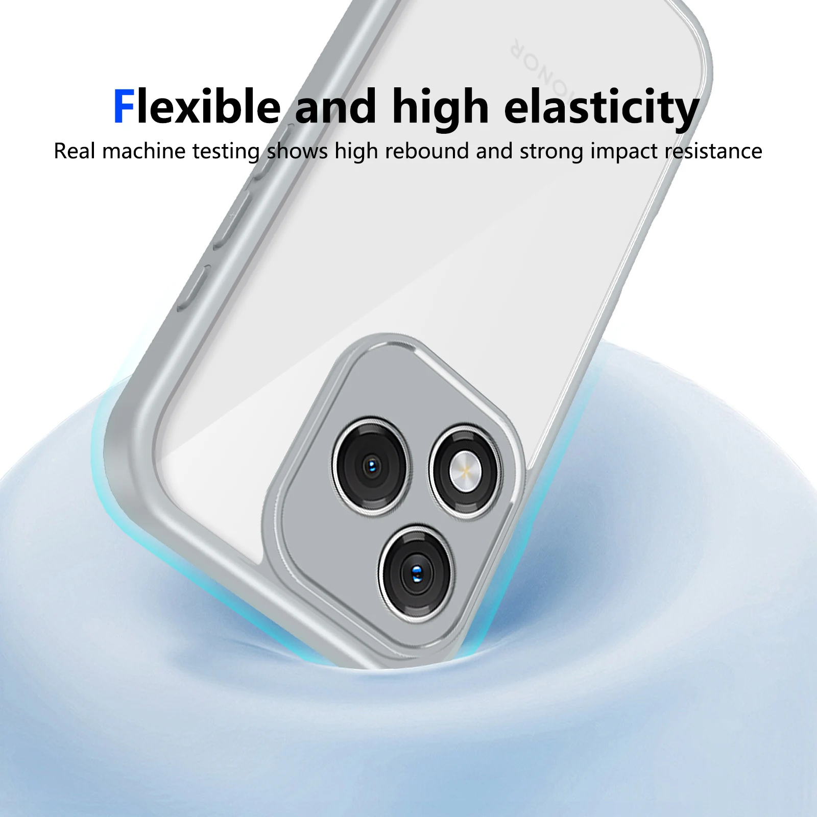 Clear Matte Silicone Bumper Phone Case with Air Cushion Shockproof Protection