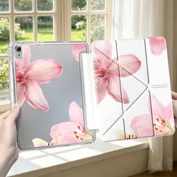 Pink Lily Flower Tablet Case with Pen Slot Cover - Tab S6Lite 10.4 inch (Mix01)