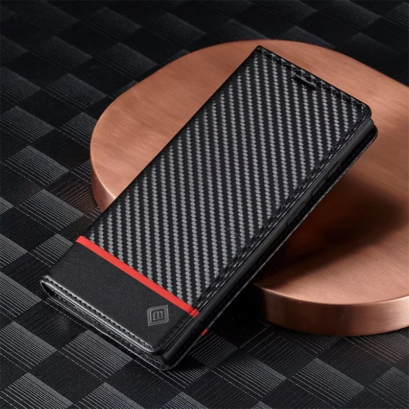 

2023 Carbon Fiber Leather Case for Samsung Galaxy S23 S22 S21 Ultra A14 A34 A54 A13 A33 A53 A12 A22 A32 A52 Card Slots Wallet Co