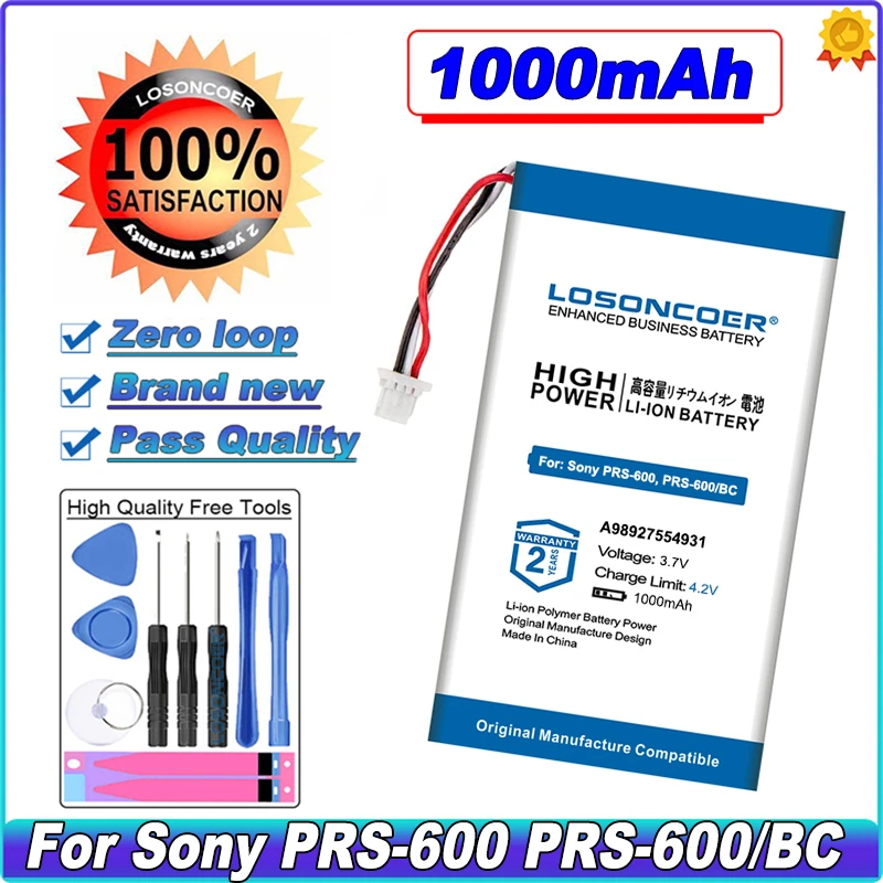 

LOSONCOER A98927554931 A98941654402 1000mAh Battery For Sony PRS-600 PRS-600/BC PRS-600/RC PRS-700 PRS-700BC E-book