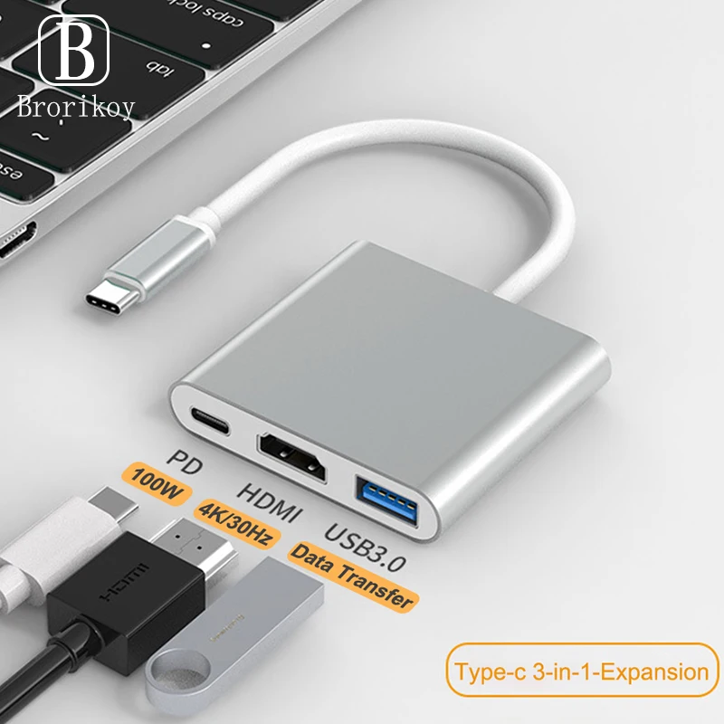4K USB-C 3.1 Hub Converter USB Type C To USB HDMI compatible
