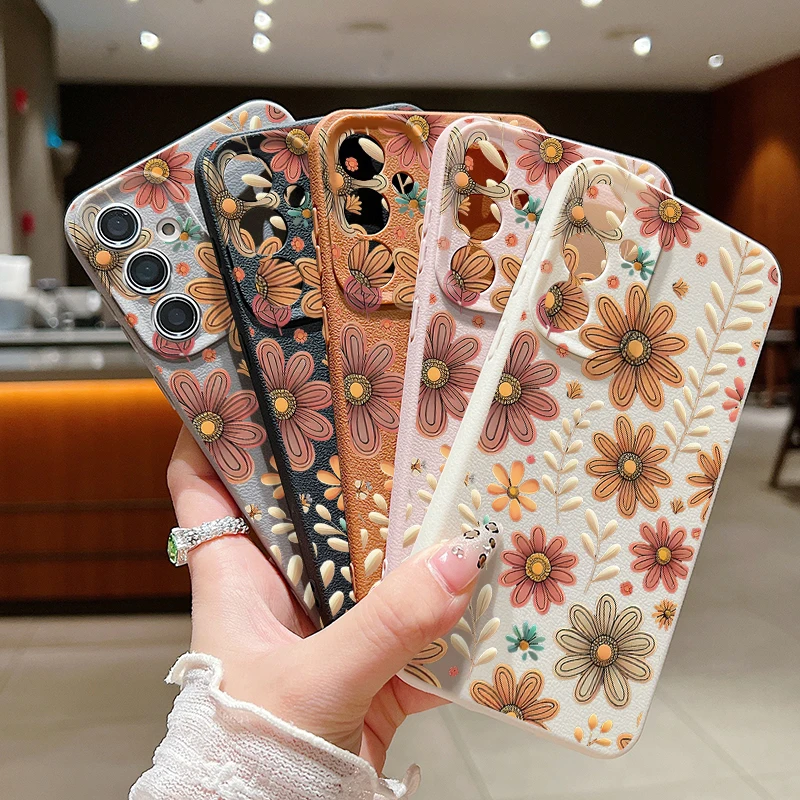 Retro Flowers Pattern Soft Phone Case Cover