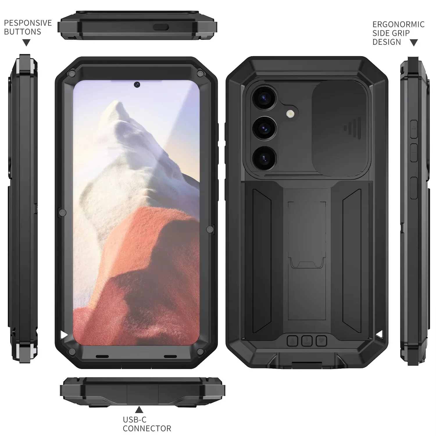 Heavy Duty Shockproof & Waterproof Phone Case with Stand – Ultimate Protection