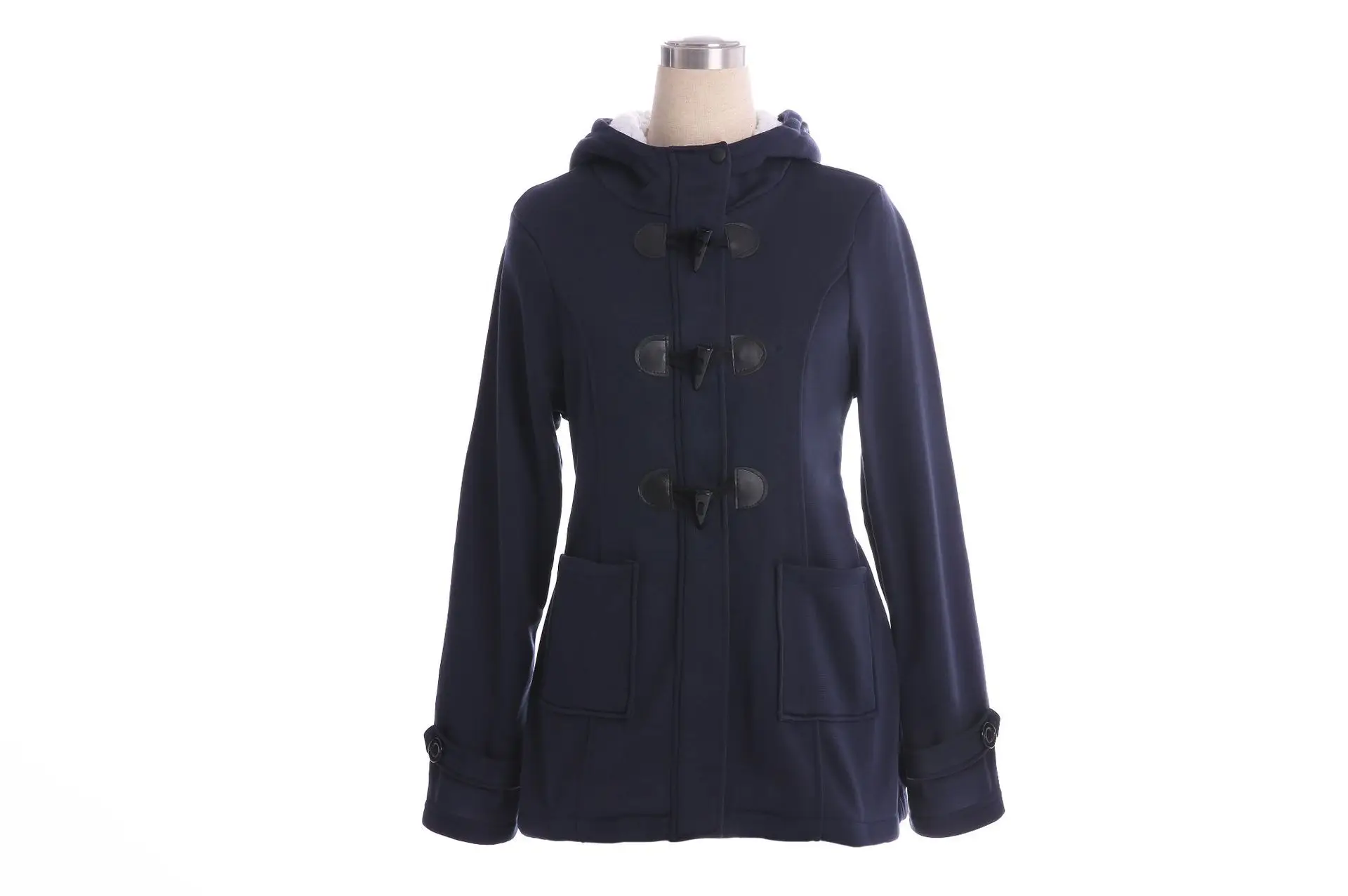 Best Selling Amazon Hooded Classic Cow Horn Button Jacket Cotton Coat Autumn/Winter Parkas Fashion Outerwear