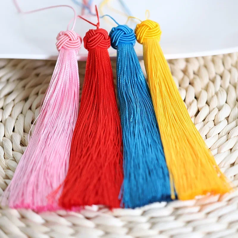 10/5Pcs 폴리 에스터 실키 Tassels 15cm Floss Bookmark Tassels파인애플 모자 술 쥬얼리 만들기 DIY 공예 액세서리