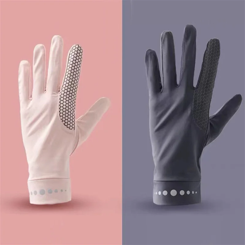 

Summer Ice Silk Sunscreen Gloves Women Touch Screen Gloves Anti-UV Breathable Non Slip Riding Driving Gloves 2024 Hot