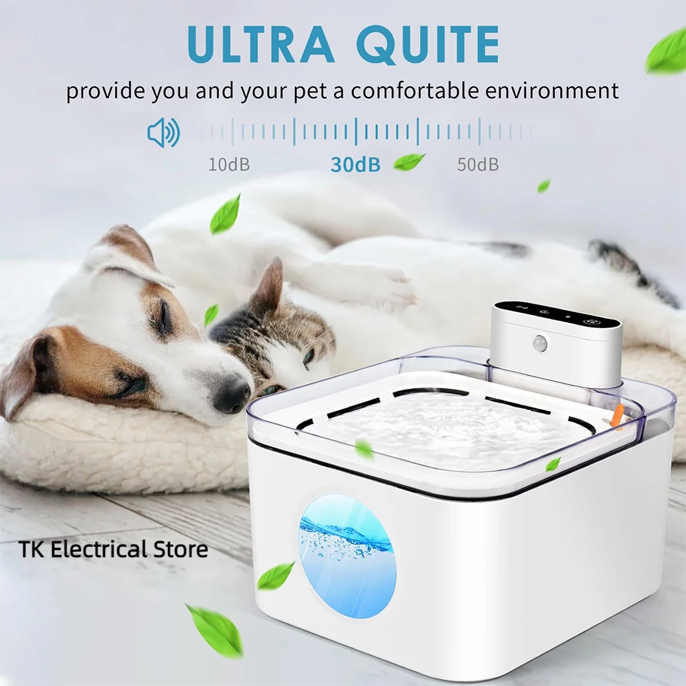 

3L Large Capacity Cordless Smart Cat Fountain Water Automatic Pet Water Feeder with Sensor Rechargeable Dog Auto Water Dispenser