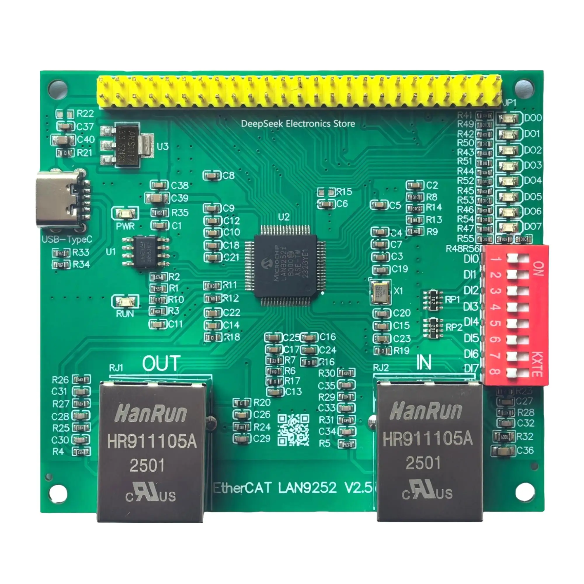 AX58100/LAN9252 EtherCAT 개발 보드 슬레이브 스테이션 8IO CIA402 기반 STM32F407VE