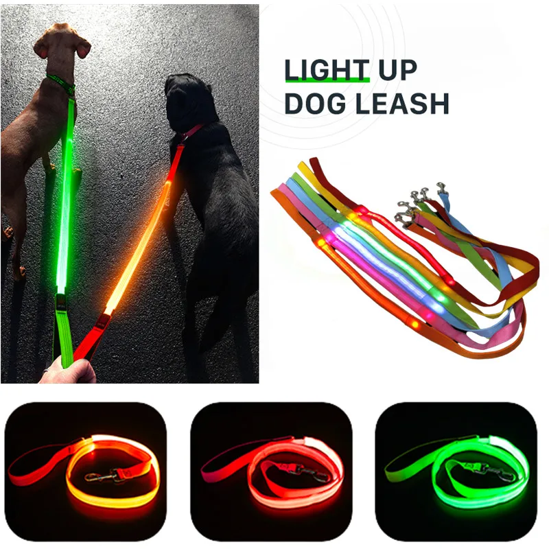 Glowing Led Dog Leash Usb Rechargeable 2