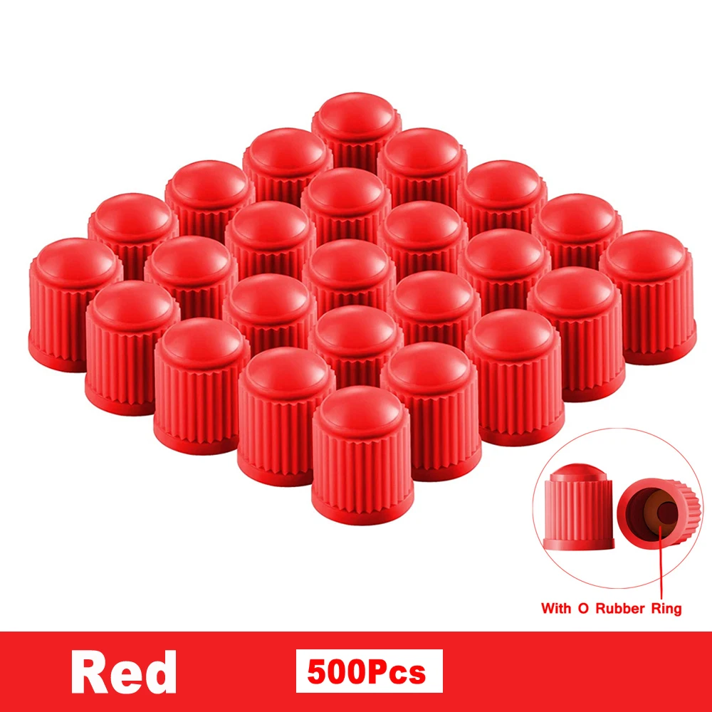 Premium Universal Tire Valve Caps with O-Ring Seals - Pack of 500