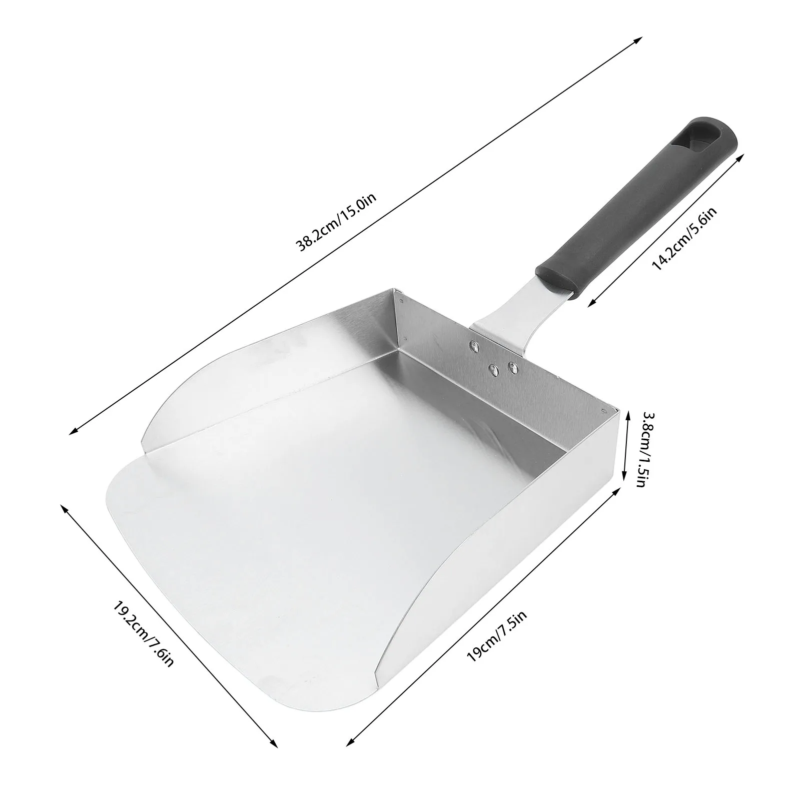 Large Griddle Scoop Stainless Steel Grilling Food Mover Food Shovel Burger Spatula for Stir Fry Cook Griddle Scoop Burger Shovel