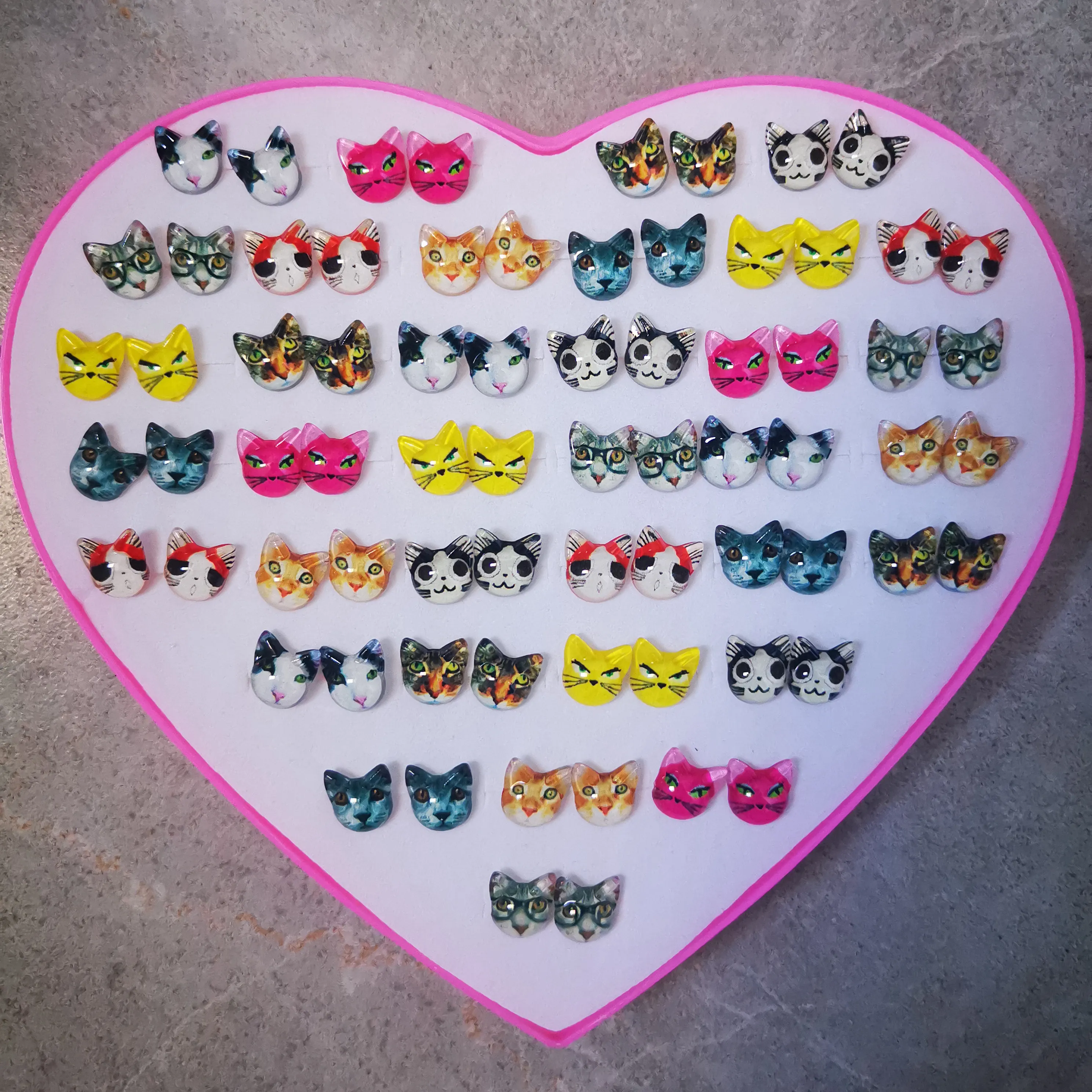 36 Pairs Plastic Antiallergic Cartoon Animals Ear Studs Set Girls Resin Children Earring Set Mix Earrings for Women Fine Jewelry