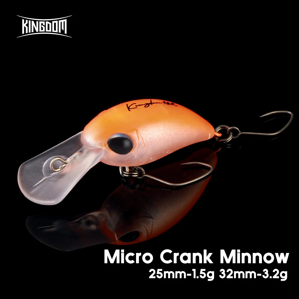 Leurre dur flottant Kingdom Small Crank Minnow 1.5g et 3.2g pour la pêche de la truite