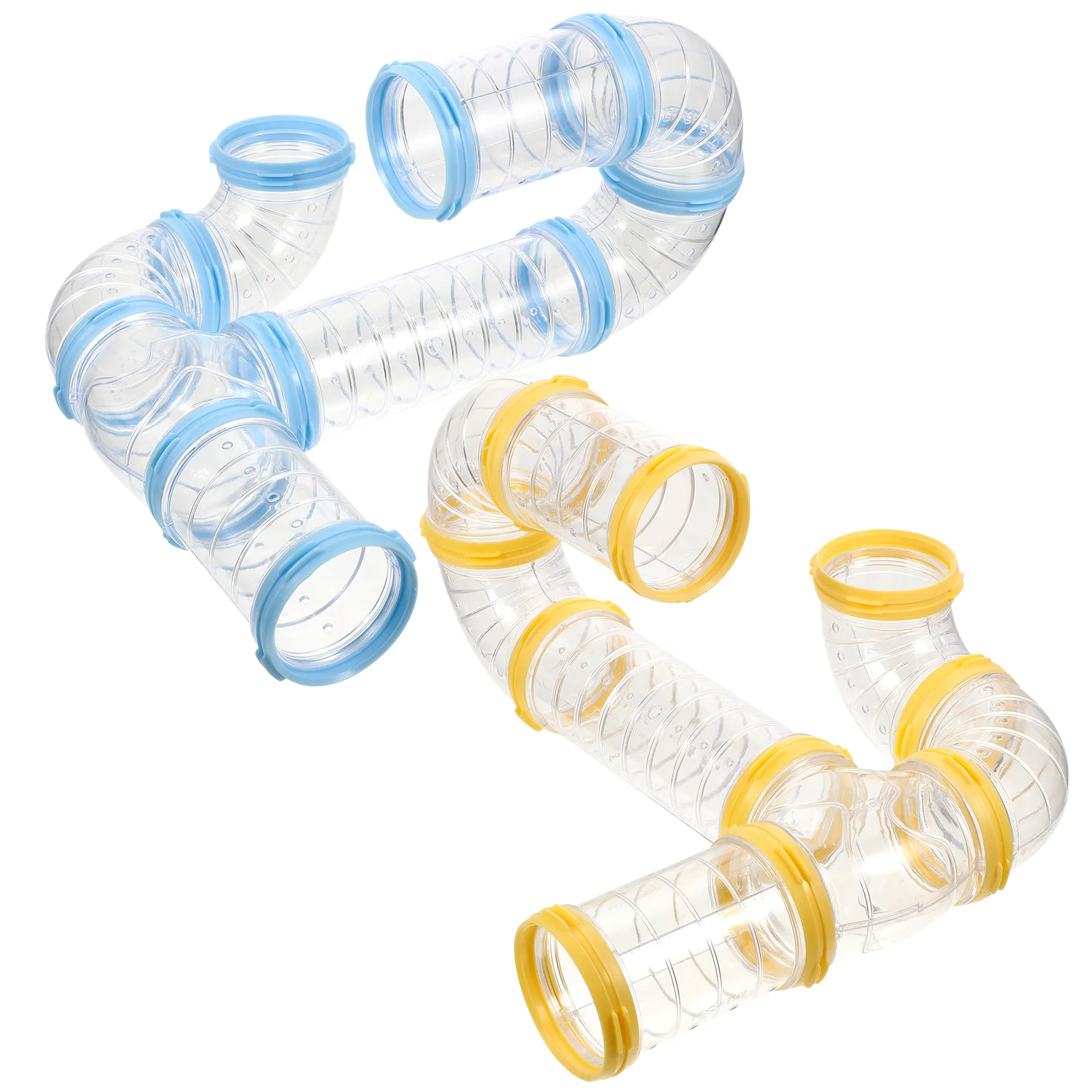 

2 Sets Hamster Tube Kit Habitat Expansion Exercise DIY Connector Plastic Pipe Small Animals Play Area Cage Tunnel Pp External