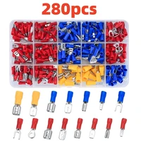 ชุดอุปกรณ์เชื่อมต่อสายไฟ 280 ชิ้น, คีม SN-02C, ขั้วต่อสายไฟแบบหุ้มฉนวน, ขั้วต่อแบบวงแหวน, แบบแฉก, แบบสปาด, แบบหัวต่อ 6