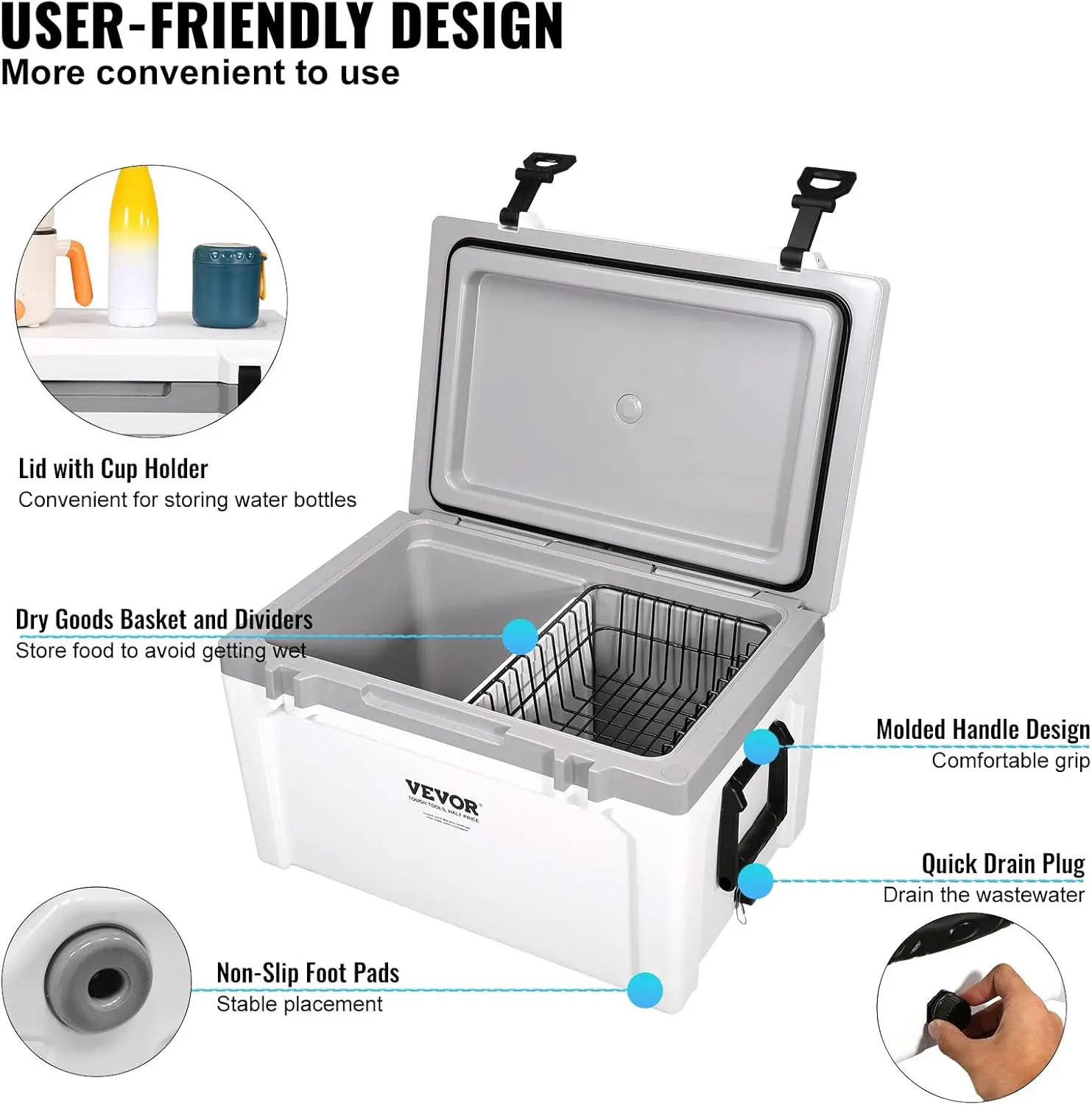 Insulated Portable Rotomolded Hard Cooler