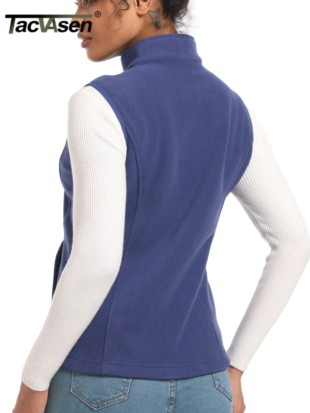 TACVASEN Autumn Winter Soft Warm Vest Womens Fashion Fleece Sleeveless Jacket Lightweight Outdoor Casual Zipper Front Waistcoat 3
