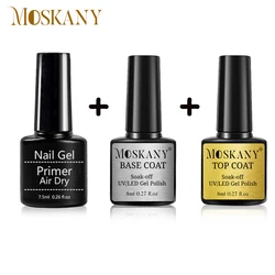 Acrylic No-Acid Primer Nail Art Kit with Base & Top Coat Gel Polish (Primer Set)